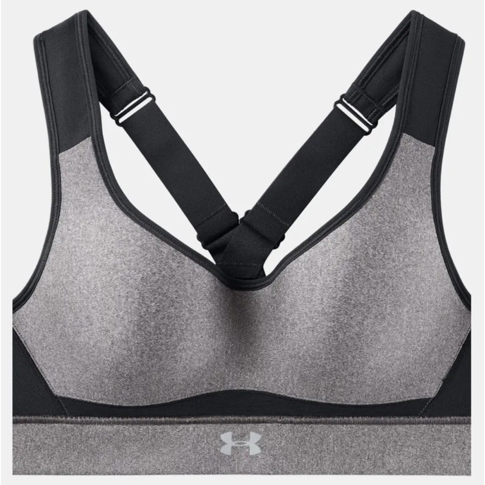 Under Armour High Support Crossback Heather Grey Size 36D Sports Bra